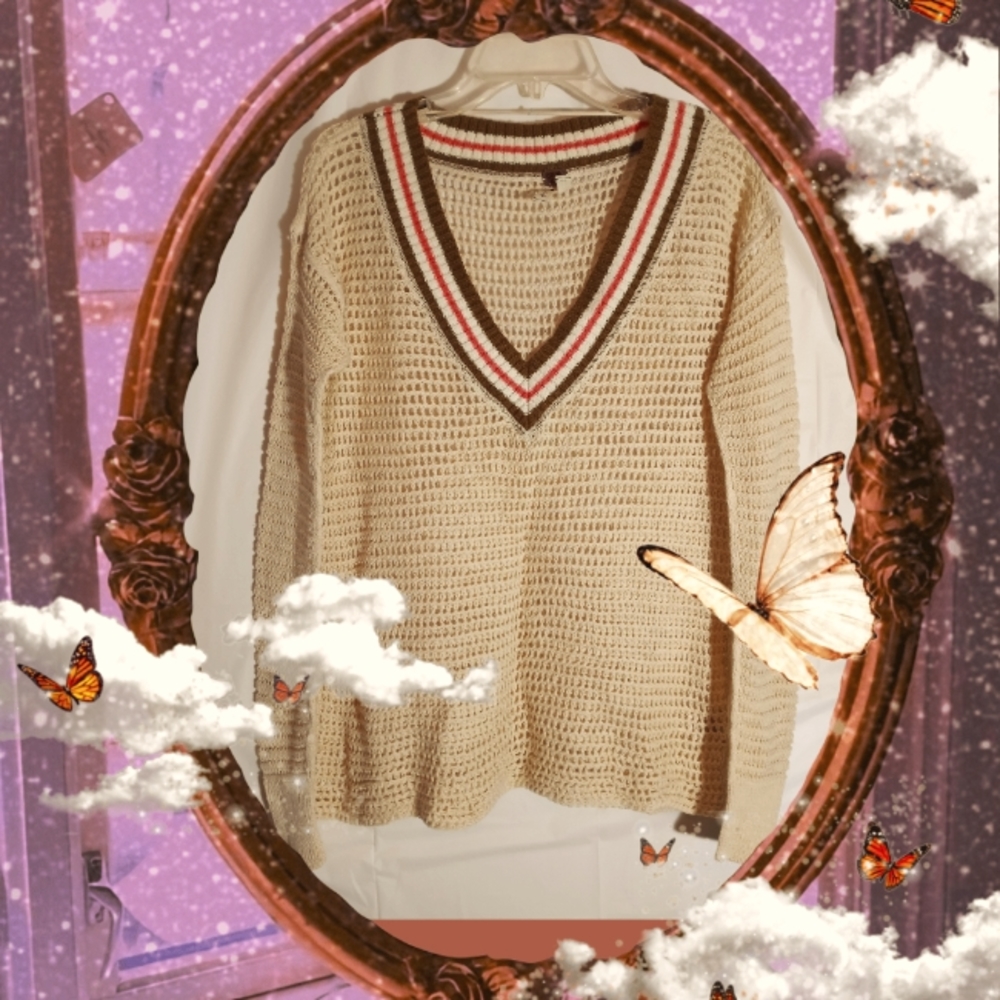 We The Free Open Knit Sweater Size Small Petite